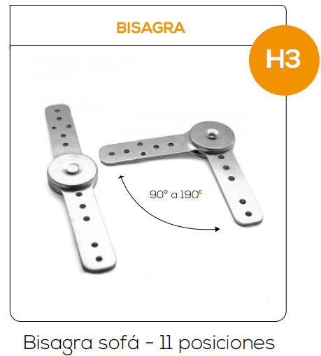 Bisagra - Bisagra sofá - 11 posiciones